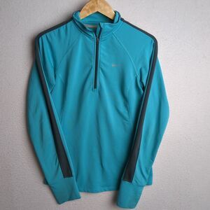 Nike Dr-Fit Women’s Running  1/4 Zip Pullover Light Blue Size Small Long Sleeve